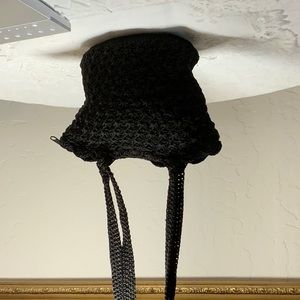 Black Crocheted Shoulder Bag